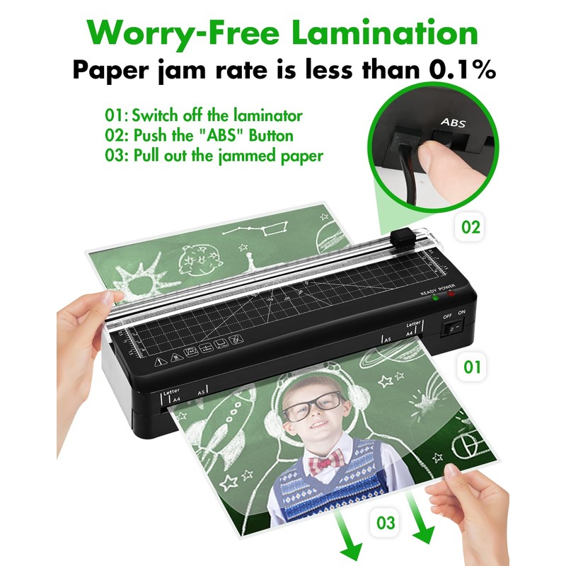 Laminator, A4 Laminator Machine, Thermal Laminator 70s Fast Warm-up with