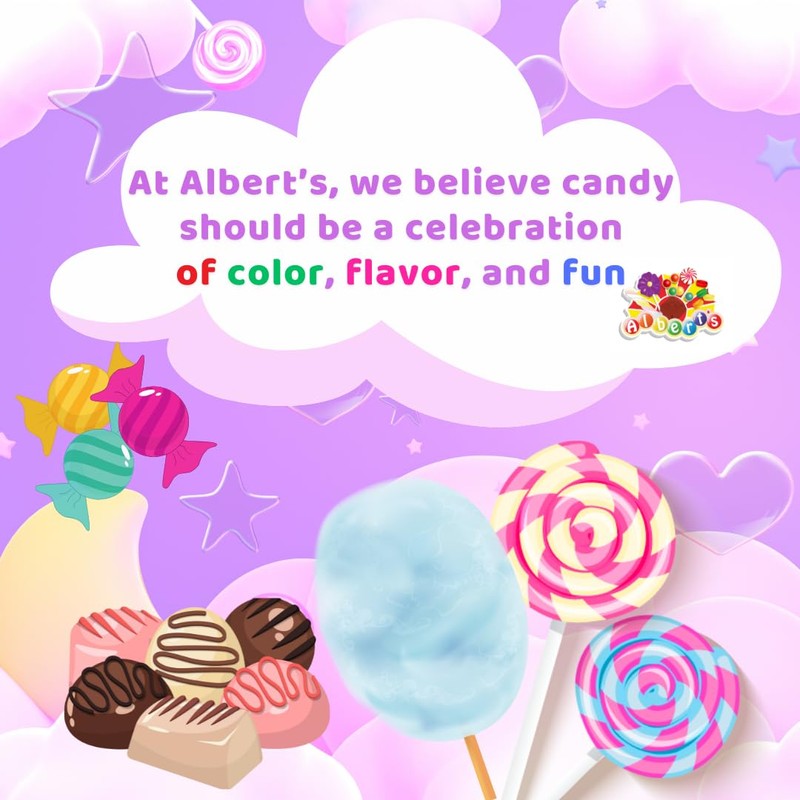 Albert's Variety Flavored Cotton Candy – 12 Pack – Fluffy