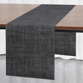 Myir JUN Table Runner, Modern Table Runner, Washable Table Runner, Outdoor Heat-Insulated PVC for Homes, Restaurants, Hotels, 30 x 140 cm (Dark Grey)