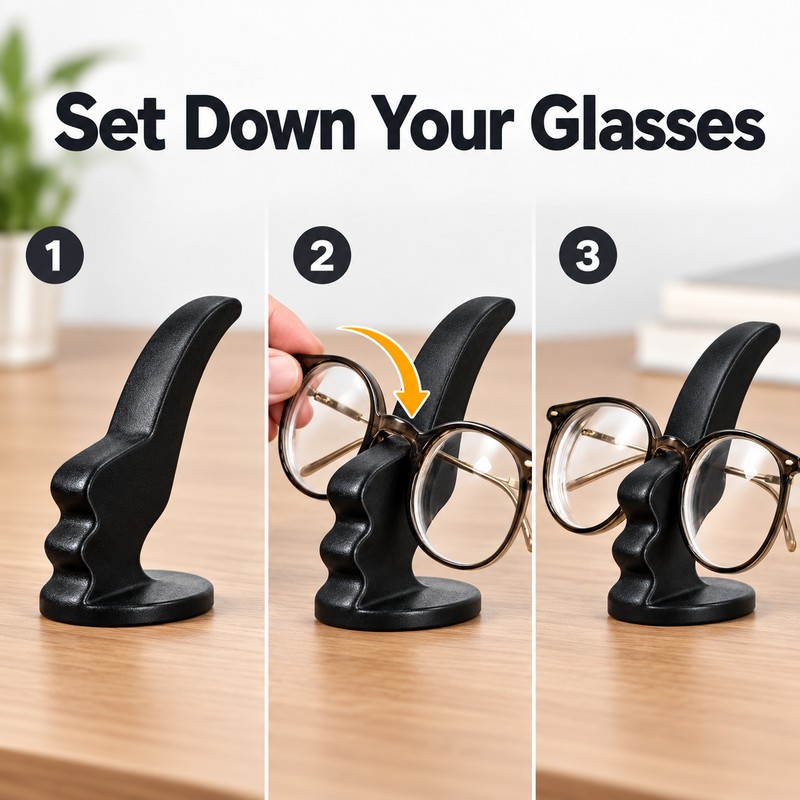 Elegant Side-Face Glasses Holder – Decorative Eyeglass Stand for Desk,