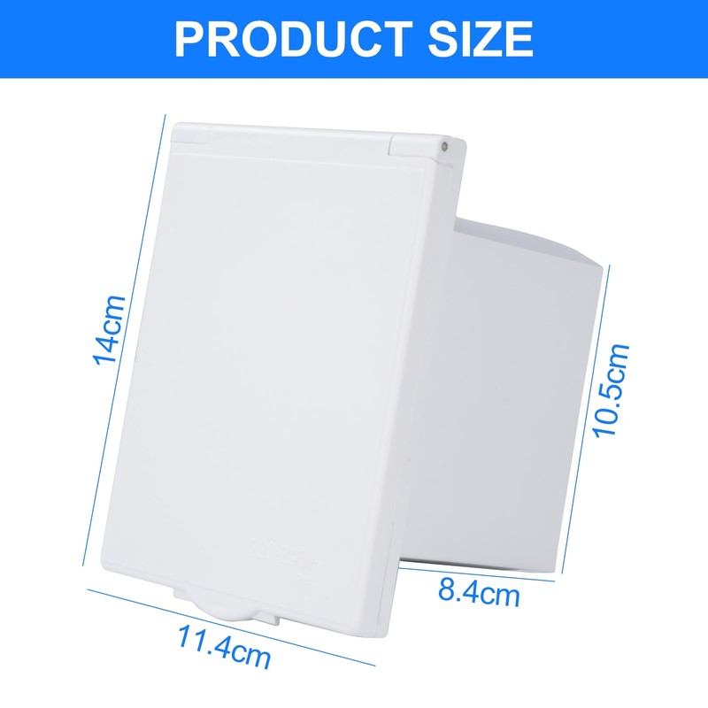 Jadeshay 16amp Socket, 220V-240V Caravan Outdoor Socket Waterproof Mains Flush