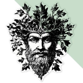 'Green Man' Clear Sticker Decal – Waterproof Film for Windows, Cars, Walls & Crafts, XL (460mm) (DC00135339)