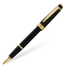 Cross Bailey Light XF Fountain Pen - Black Lacquer with Gold Fittings - Gift Boxed