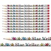 12 Metallic Shiny Star Writer Childrens Pupils School Teachers Reward