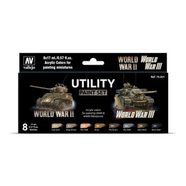 Vallejo VAL70201 Farb II & World War III AV Model Color Utility Paint Set (8), Various, 17 ml (Pack of 8)