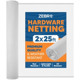 Hardware Mesh Screen & Fence Roll (2' x 25') - White Indoor & Outdoor Balcony, Patio & Porch Netting - Safety Barrier Fence for Pets & Kids