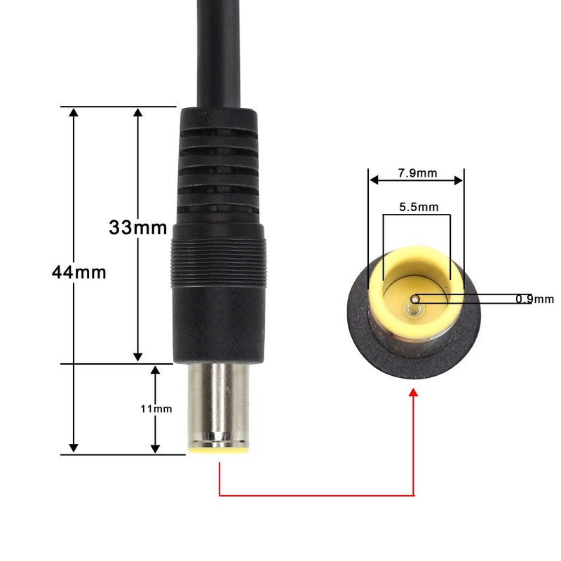 GINTOOYUN DC7909 DC 12V 8mm Male to Bare Wire Open