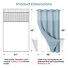 eachope Teal No Hook Waffle Weave Shower Curtain with snap-in
