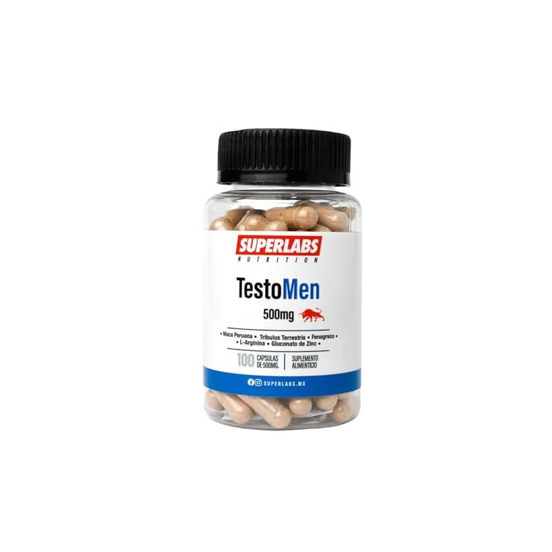 Superlabs Nutrition Testomen Suplemento Alimenticio Hombres 100 Natural Cápsulas 500