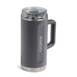 Igloo, 36 oz Tumbler with Handle, Reusable Travel Mug, Stainless Steel Insulated Hydration Cup for Hot & Cold Beverages, Carbonite