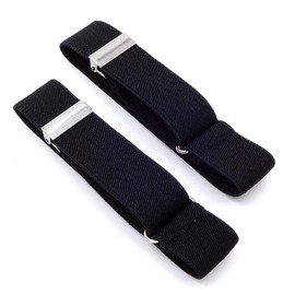 Happyupcity 1 Pair Elastic Adjustable Arm Warmers Non Slip Shirt Garter Holders Holders Garters for Men and Women, black