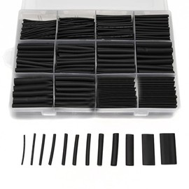 625pcs Heat Shrink Tubing Kit,Heat Shrink Tubes Wire Wrap,Ratio 2:1 Electrical Cable Sleeve Assortment with Storage Case for Long Lasting Insulation Protection by Bovaocen (8 Sizes, Black)