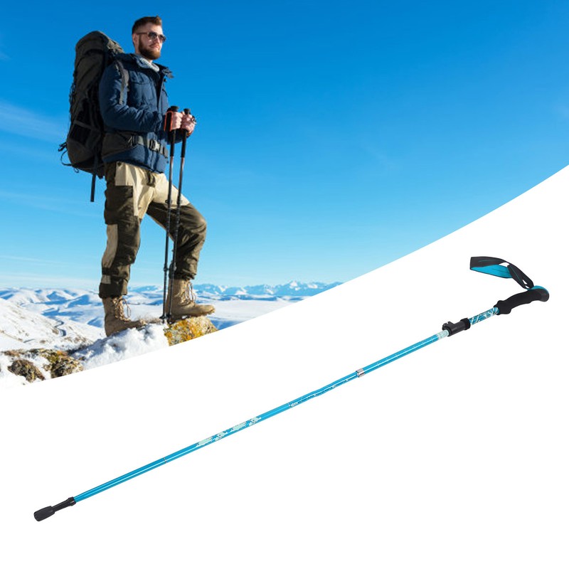 Hiking Pole Aluminium Alloy Telescopic Collapsible Multifunctional Outdoor Walking Stick