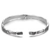 COOLSTEELANDBEYOND Stainless Steel Feather Bangle Bracelet Vintage Open Cuff Tribal