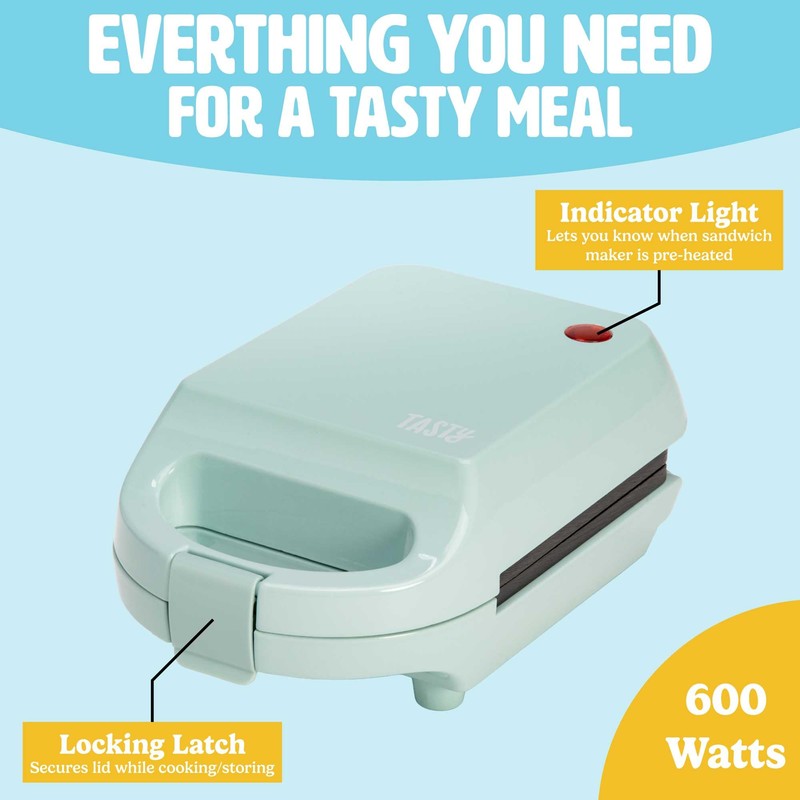 Tasty Mini Sandwich Maker, Makes Sandwiches, Paninis, Grilled Cheese, Desserts,