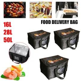 16/28/50L Insulated Food Delivery Bag Pizza Takeaway Thermal Bag Storage, Waterproof Oxford Outer, Aluminum Foil Insulation