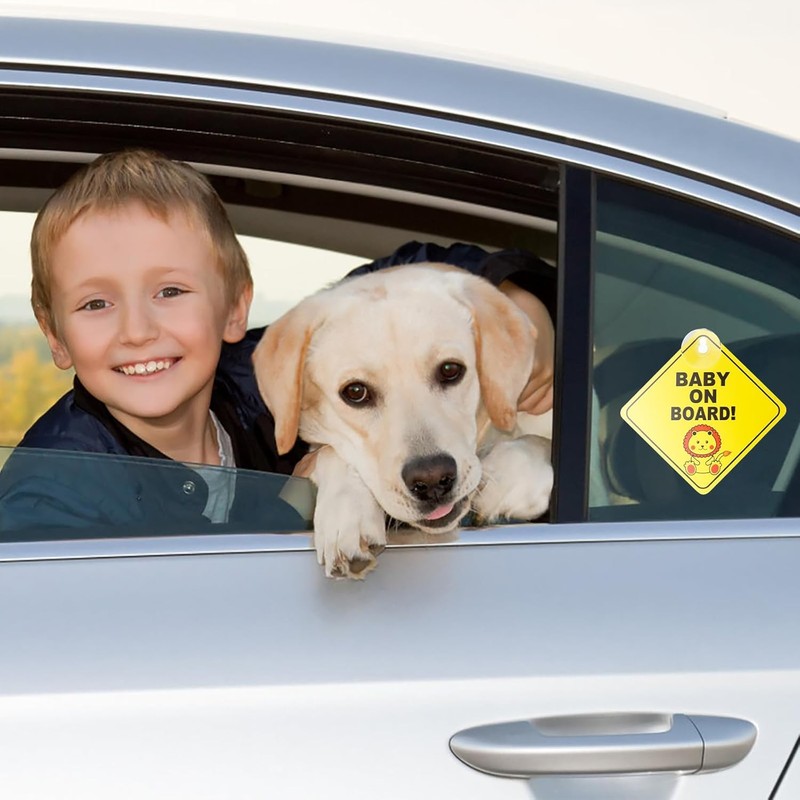2 Pcs Baby On Board Sign for Car, Baby On