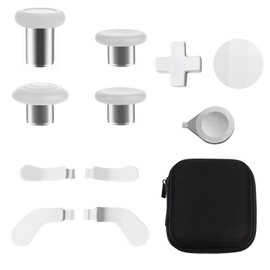 Elite Series 2 Gaming Controller Accessories Kit with Thumbsticks, D-Pads, Paddles, Trigger Buttons for Elite Series 2 Core ( White)