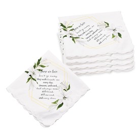 ShiQiao Spl Funeral Favours for Guests Sympathy Handkerchiefs for Women Men Bereavement Gifts for Loss of Dad Mum Those We Love Don't Go Away Flower Handkerchief Set 5 Pcs