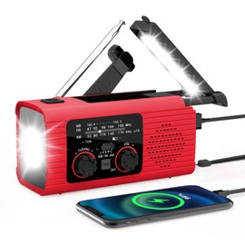 NOAA Emergency Weather Radio, 4000mAh Weather Alert Radio Solar Charging, Hand Crank & USB Charged, AM/FM with LED Flashlight, Reading Lamp, SOS Alarm, Headphone Jack for Outdoor Indoor