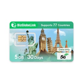 International Data Only SIM Card - Seamless 5G/4G LTE Connectivity in USA and 77-Countries - No Contract-No Phone Number, 3 in 1 SIM