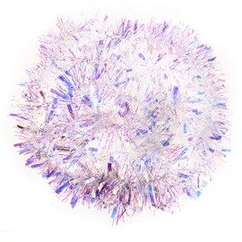 DIYASY 6M Chunky Rainbow Christmas Tinsel Garlands For Christmas Tree and Home Decorations (Rainbow White)