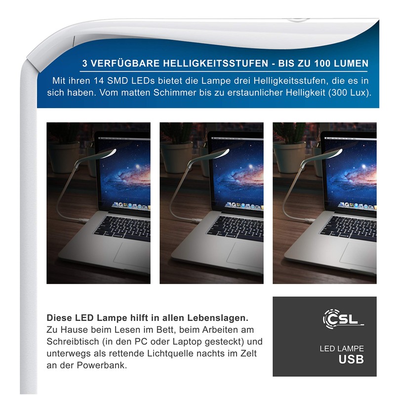 CSL - LED Lamp - USB Connection - Reading Lamp