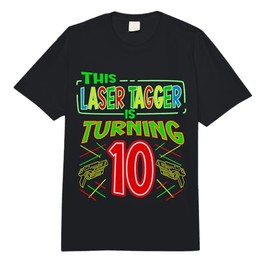 This Laser Tagger is Turning 10 Years Old Laser Tag Birthday Comfort Colors Adult Heavyweight T-Shirt