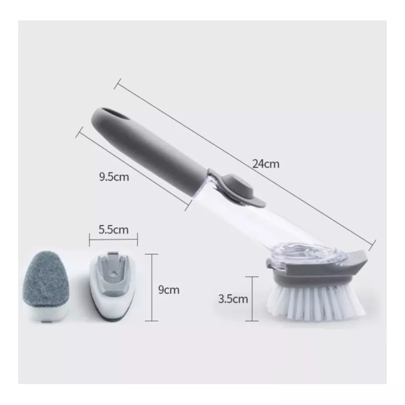 ML Cepillo Dispensador D Jabón Lava Trastes + Guante Microfibra