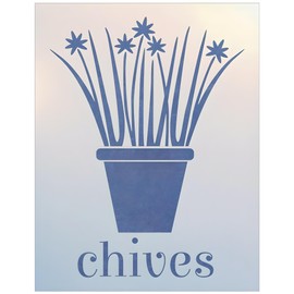 Chives Herbs Stencil - 6.4" x 8.5 Herb Flower Floral Arrangements Bouquet Border Colonial Romantic DIY Vase Pitcher Decor Painting Gifts Crafts Laser Cut Mylar Reusable Templates - The Artful Stencil