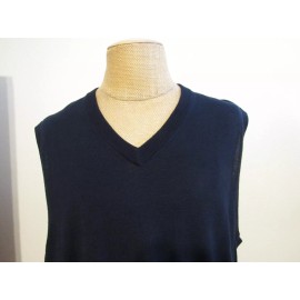 HART SCHAEFFNER MARX, MEN'S NEW NAVY BLUE FINE MERINO WOOL SWEATER VEST, SZ 2XT