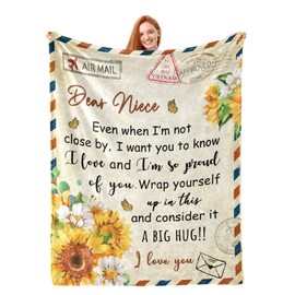 HJKGYHBJ Niece Gifts from Auntie, Gift for Niece Blanket, Niece Gifts from Aunt, Happy Birthday Gifts for Niece, for Niece Throw Blanket 60” X 80”