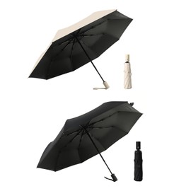 BAODINI Small UV Protection Travel Umbrella Compact for Rain and Sun UPF 50+ Windproof Portable 42 inch Umbrella for Women and Men