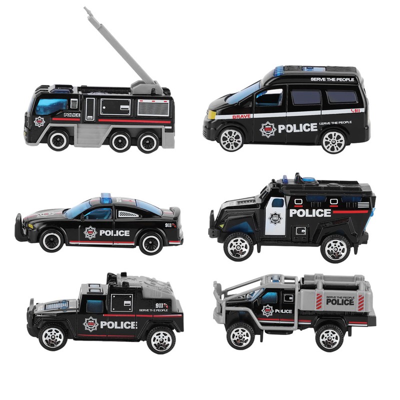 6pcs 1:64 Engineering Car Model Alloy Simulation Vehicle Car Model