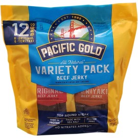 Pacific Gold Beef Jerky Original & Teriyaki, 12 Count