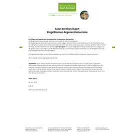 Sanct Bernhard Sport Marigold Regeneration Cream 200 ml