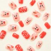 24 Pcs Christmas Square Press on Nails Short Acrylic Fake