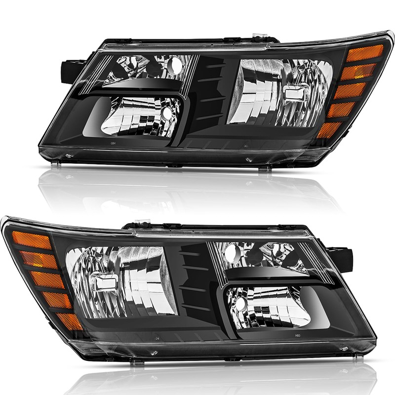 SAFAUTOPARTS Headlights Assembly Pair for 2009-2020 Dodge Journey Halogen Headlamps