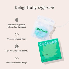 Cocofloss Woven Dental Floss, Dentist-Designed Oral Care, Mint, Waxed, Expanding, Vegan, Kid-Friendly String Floss with Coconut Oil, 3 Spools (33 yd Each)