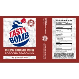 Flavorful Cheesy Caramel Corn Popcorn Seasoning also available in a Variety of mouth watering flavors. Gluten-Free, Keto friendly Snack for Movie Nights as well as vegetables, chips, chicken wings or salad. Only the best from Tasty Bomb (Cheesy Caramel C