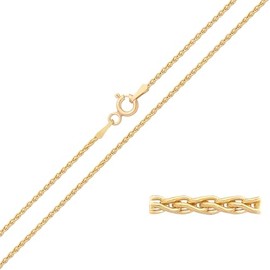Old English Jewellers 9ct Yellow Gold on Silver 1.5mm Spiga Wheat Chain Necklace 16" 18" 20" 22" 24" (16)