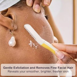Maquinilla de afeitar para mujer, para rostro, cejas y facial, 12 unidades | Exfoliating Face Razors for Women, Dermaplaning Tool for Face, Peach Fuzz