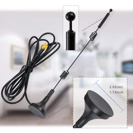 Vecys Wifi Antenna 2.4G / 5G / 5.8G Dual Frequency 12 dBi Omnidirectional Signal Amplifier Magnetic Base RP-SMA Adapter 1.5m 4.9 Feet