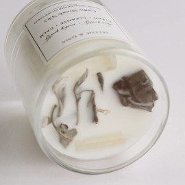 Sage Cleansing Candles with Crystals - Quartz Candles for Cleansing Space and Energy - Spiritual Gift for Him (Clear Smoky Calm)