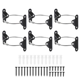 MECCANIXITY 8" Furniture Anchors, 6 Sets Anti Tip Furniture Anchors Stainless Steel Furniture Securing Wall Anchors for Earthquake Straps Home Safety, Black