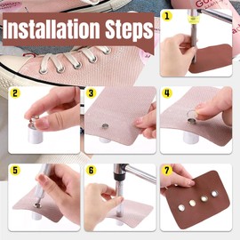 Eyelet Grommet Set Washers Fastener for Leather Craft Clothes Sewing Accessories with 3pcs Handwork Tools Set (4mm*220) (4mm*220) (5mm x 220pcs)