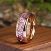 IRROYA 8mm Rose Gold Plated Tungsten Rings for Men -