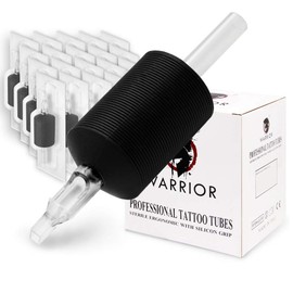 WARRIOR Tattoo Tubes/Disposable Tattoo Grip with Long Tip Made of Soft Rubber 25 mm Magnum / Flat Pack of 20 (1.0/11F)