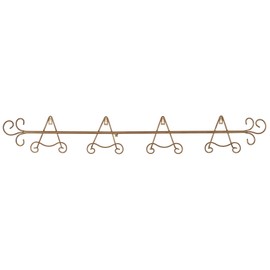 Touch of Class Galla Petite Plate Rack - Satin Gold - Metal Hanging Collector Holder - Decorative Vintage Holders for Wall - Displays 4 Plates - 42 Inches Wide