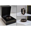 Rose Gold & Black Matte Tungsten Wedding Band - Two-Tone